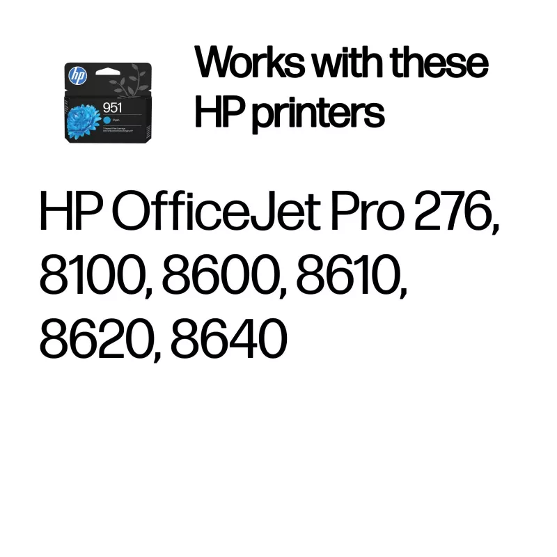 HP 951 Žydra Originalius rašalo kasetė, žalsvai mėlyna, 1 vnt., 535 puslapiai