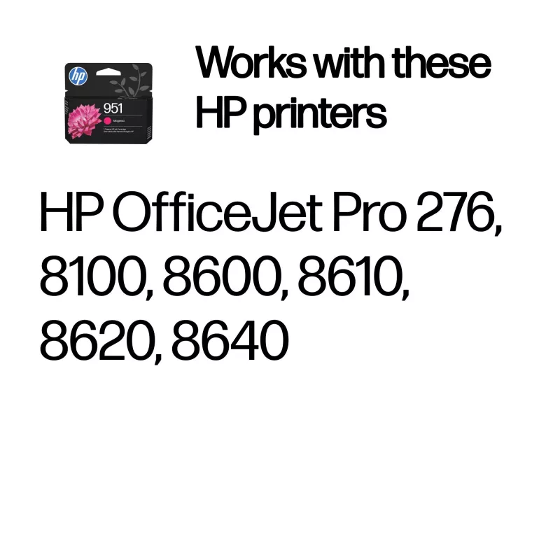 Rašalo kasetė HP 951 Magenta Originali – pigmentinis rašalas, standartinė talpa, 8 ml, 535 puslapiai
