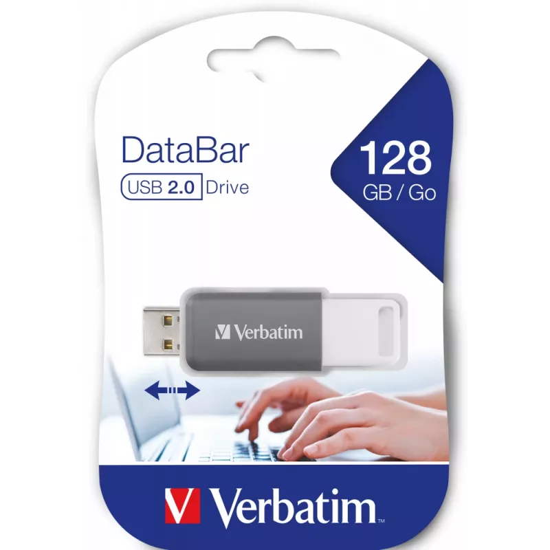 Verbatim V DataBar USB atmintinė 128 GB USB Type-A 2.0 Pilka