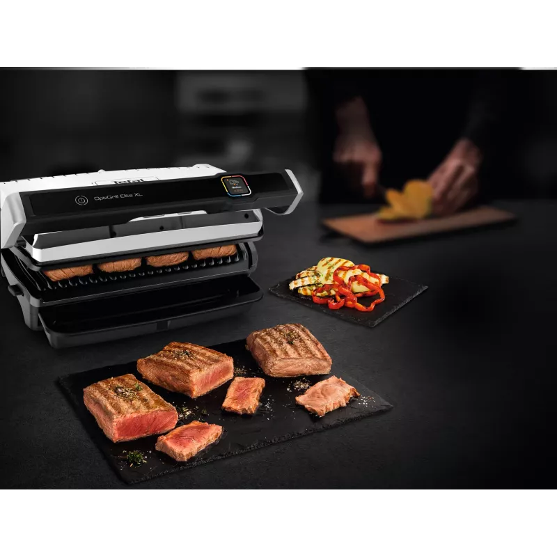 Kontaktinis grilis Tefal OptiGrill Elite XL GC760D — nerūdijantis plienas, 800 cm² paviršius, 2200 W