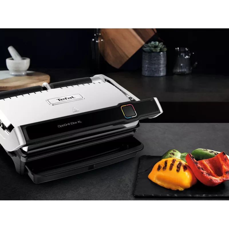 Kontaktinis grilis Tefal OptiGrill Elite XL GC760D — nerūdijantis plienas, 800 cm² paviršius, 2200 W
