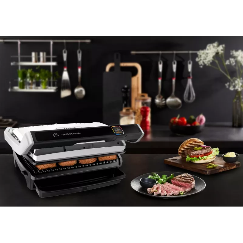 Kontaktinis grilis Tefal OptiGrill Elite XL GC760D — nerūdijantis plienas, 800 cm² paviršius, 2200 W