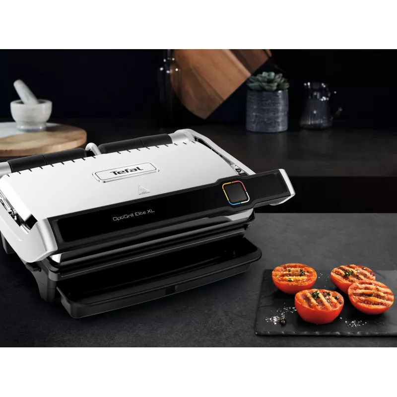 Kontaktinis grilis Tefal OptiGrill Elite XL GC760D — nerūdijantis plienas, 800 cm² paviršius, 2200 W