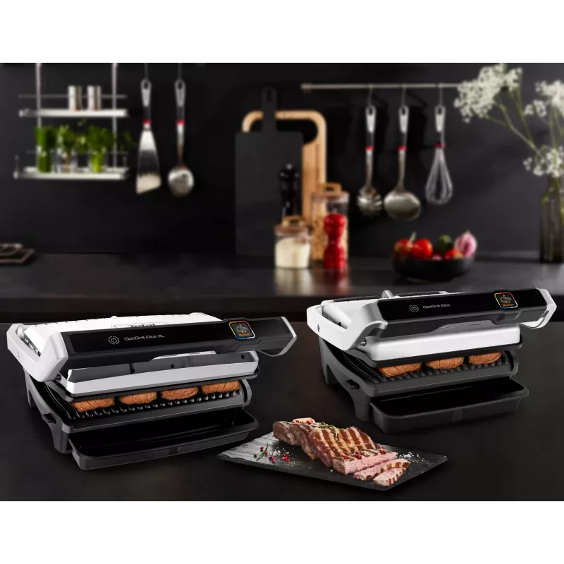 Kontaktinis grilis Tefal OptiGrill Elite XL GC760D — nerūdijantis plienas, 800 cm² paviršius, 2200 W