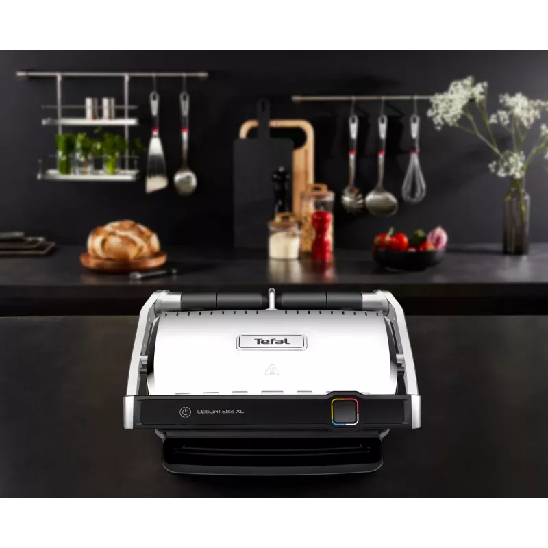 Kontaktinis grilis Tefal OptiGrill Elite XL GC760D — nerūdijantis plienas, 800 cm² paviršius, 2200 W