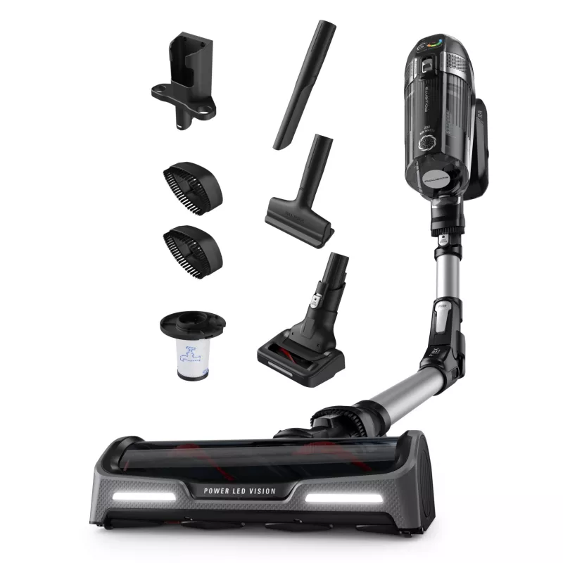 Rowenta X-Force RH9958 2-in-1 stick vacuum baterija Dry HEPA Bagless 0.9 L Juoda, Pilka