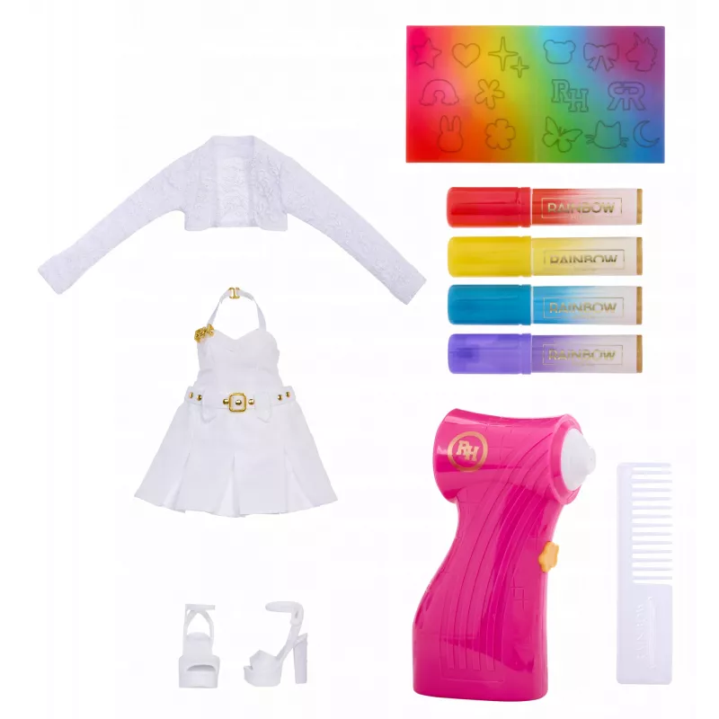 Rainbow High Air Brush & Create Fashion Dolls - Pilkos akys, Mados lėlė, Moteriška, 4 m., Berniukas/Mergaitė, Įvairiaspalvė