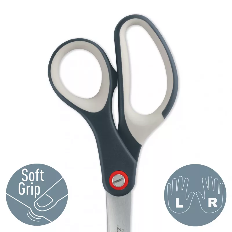 Leitz Cosy Titanium biuro žirklės 205 mm, suaugusiems, tiesus kirpimas, viengubos, pilkos, nerūdijantis plienas, biuro žirklės