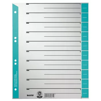 Leitz 16520030 skirtukų rinkinys Skaitmeniniai skirtukai Kartonas Mėlyna, Pilka