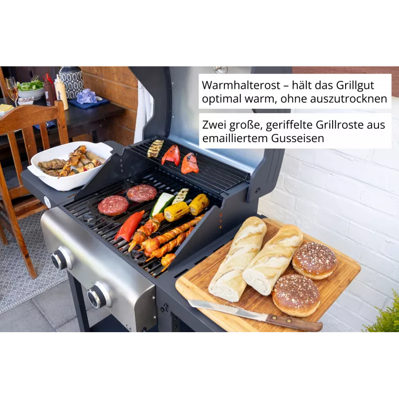 Unold 58595 Barbecue Grill-Wagen BUDDY vežimėlis elektrinis juodas, nerūdijantis plienas 2600 W