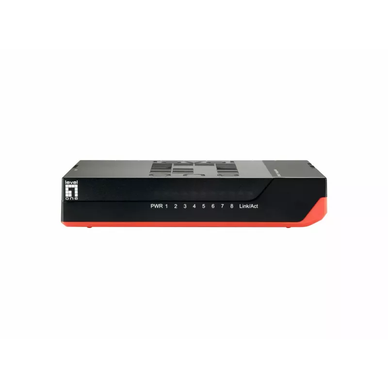 LevelOne 8 prievadų gigabitinis komutatorius, nevaldomas, Gigabit Ethernet (10/100/1000), pilnas dvipusis režimas, montuojamas ant sienos