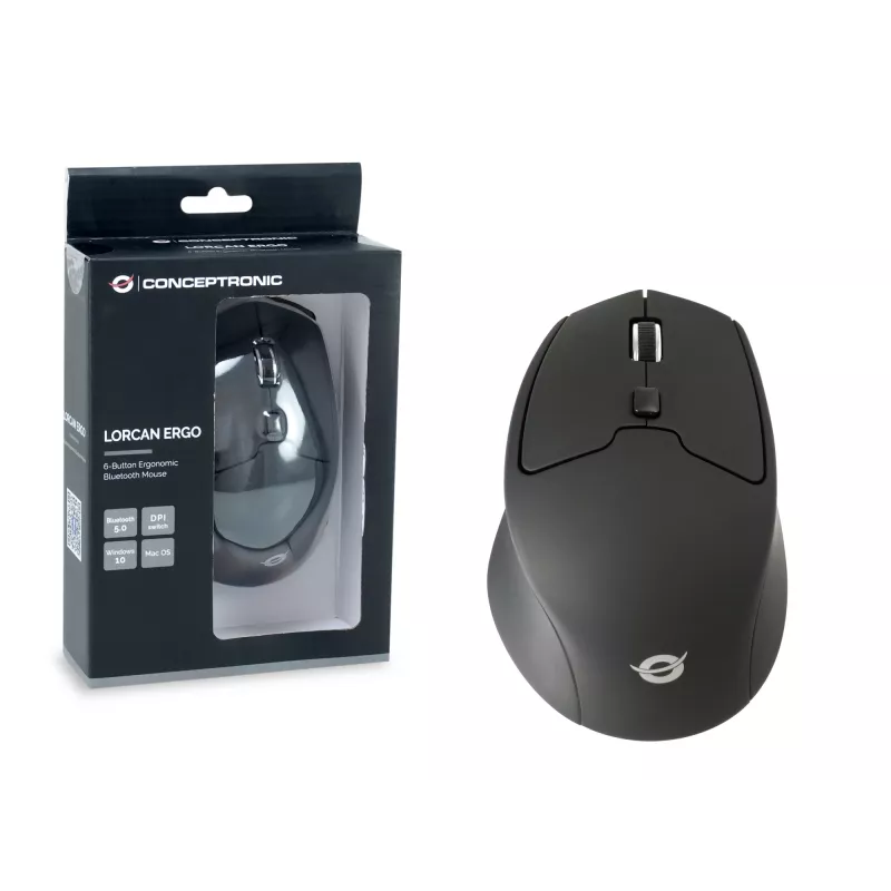 Conceptronic LORCAN02B Ergo pelė Biuro Dešiniarankiams Bluetooth Optinė 1600 DPI