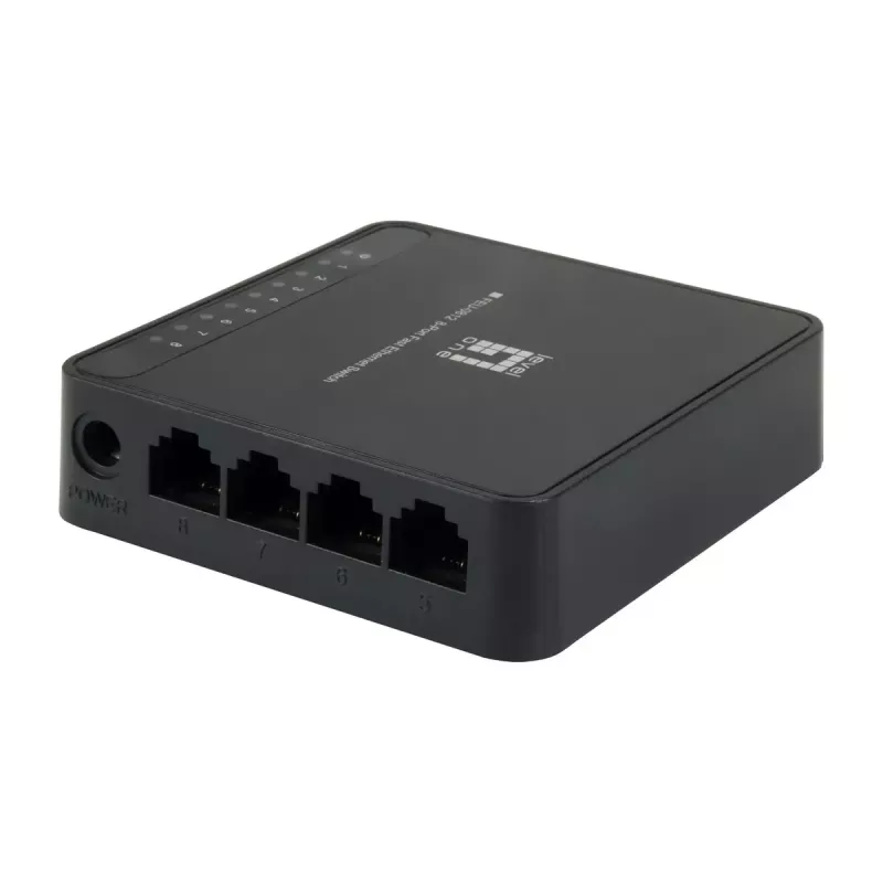 LevelOne FEU-0812 tinklo komutatorius Nevaldomas Fast Ethernet (10/100) Juodas