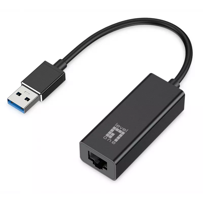 LevelOne USB-0401 Gigabit USB tinklo adapteris, laidinis, USB, Ethernet, 1000 Mbit/s, juodas