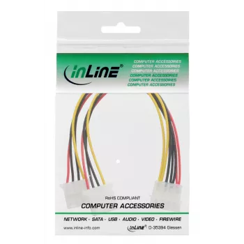 InLine vidinis maitinimo Y laidas 1x 5,25 col. Molex / 2x 5,25 col. Molex 0,20 m