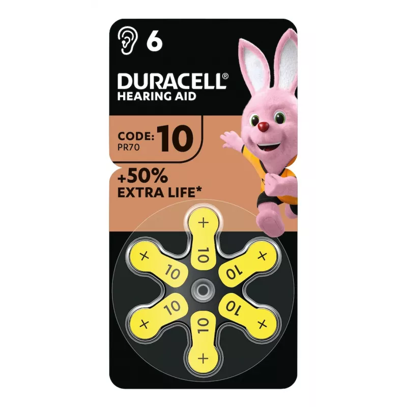 Cinko-oro mygtukinė baterija Duracell 1,45 V modelis 397888 (10 tipas)