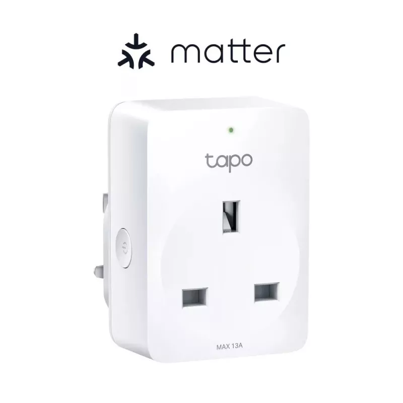 Išmanusis kištukas TP‑Link Tapo Mini P110M — „Wi‑Fi“/„Bluetooth“ išmanusis vidaus lizdas, 16 A, 100–240 V, 3680 W, baltas