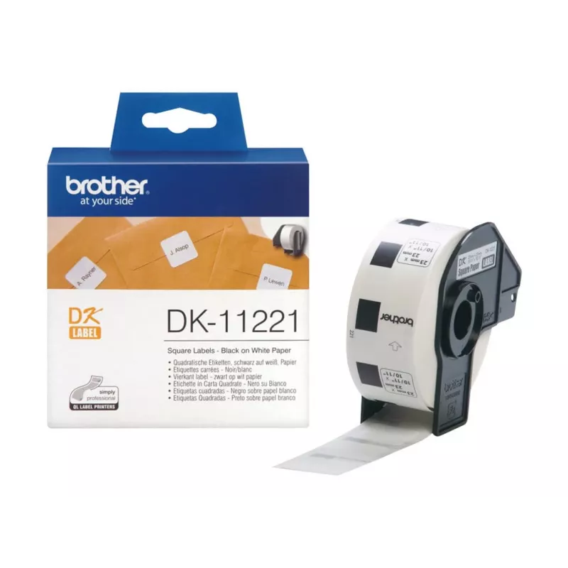 Kvadratinė popierinė etiketė Brother DK11221