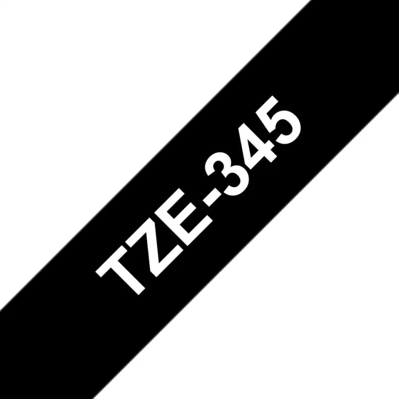 Laminuota juosta Brother TZe345 18 mm balta ant juodo