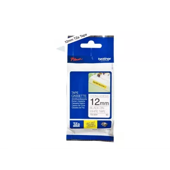 Lipni juosta Brother TZeS231 juoda ant balto 1,2 cm 8 m