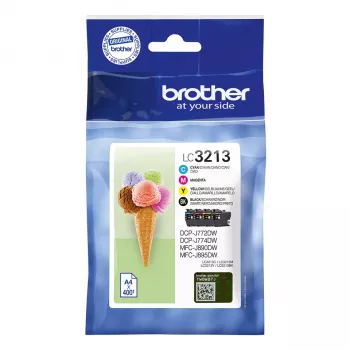 Originalius Brother LC3213VALDR rašalo kasečių rinkinys (juoda, žydra, purpurinė, geltona)