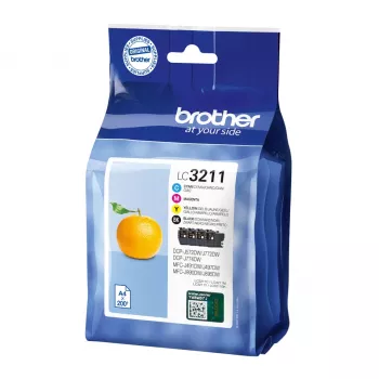 Kasetė Brother LC3211VALDR juoda, žydra, purpurinė, geltona