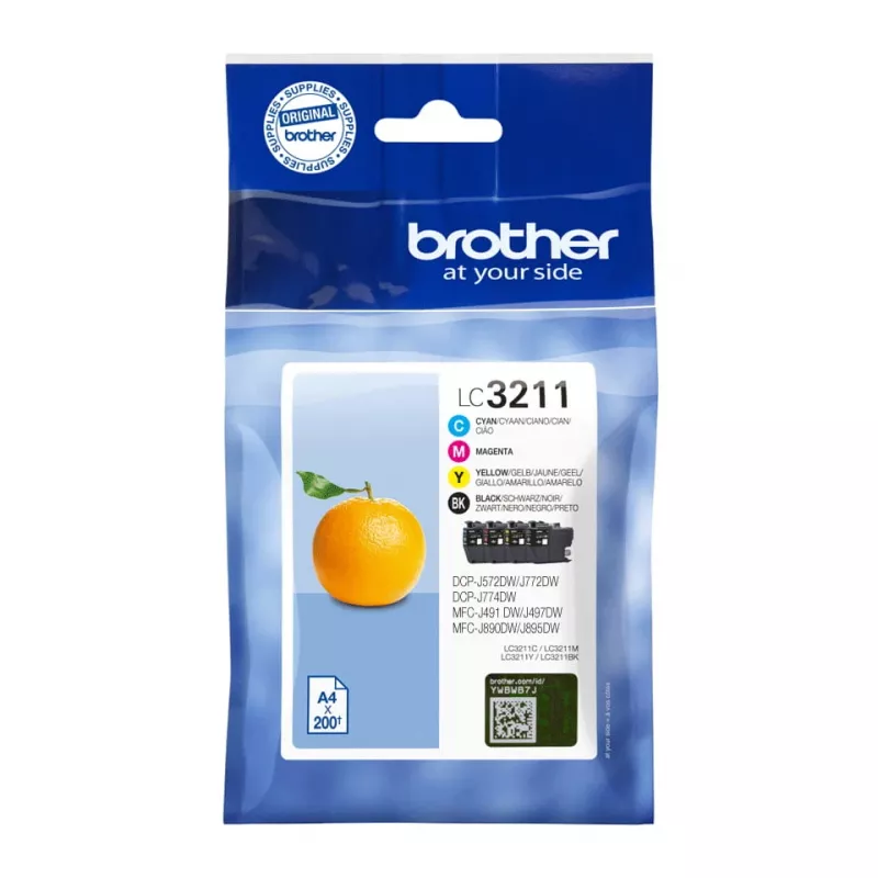 Kasetė Brother LC3211VALDR juoda, žydra, purpurinė, geltona