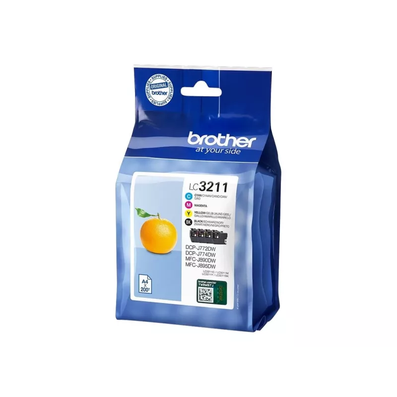 Kasetė Brother LC3211VALDR juoda, žydra, purpurinė, geltona
