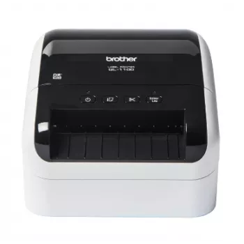 Brother QL-1110NWB, DK, tiesioginė terminė spauda, 300 x 300 DPI, 110 mm/sek., laidinis ir belaidis, juoda, balta