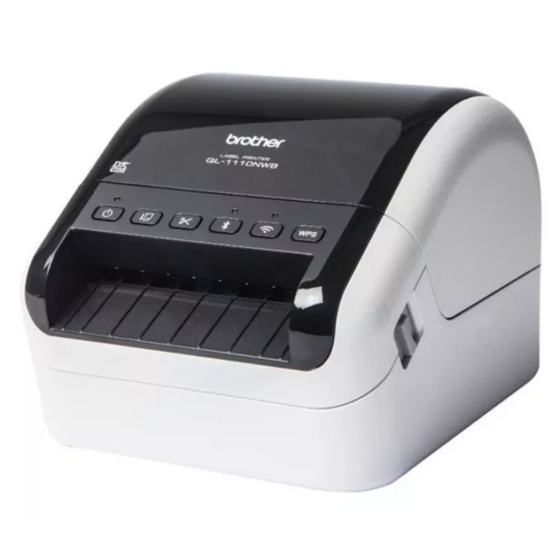 Brother QL-1110NWB, DK, Tiesioginis terminis, 300 x 300 DPI, 110 mm/s, Laidinis ir belaidis, Juoda, Balta