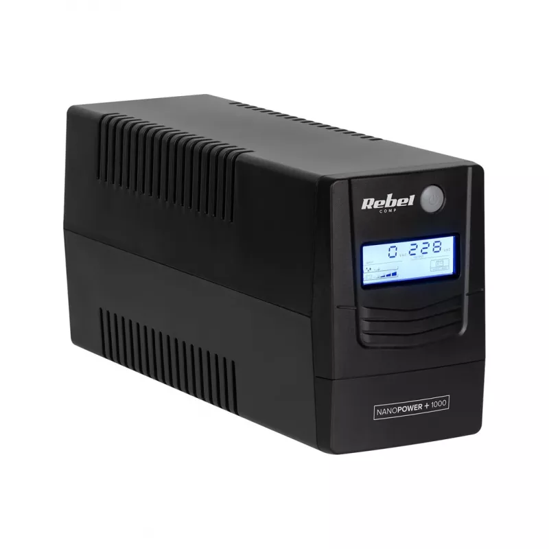 Rebel Nanopower Plus 1000 UPS | Off-line | Sinusoida | 1000VA | 600W | LCD | USB