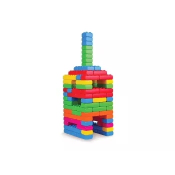 Marioinex Junior Brick Blocks 901724 — 100 vnt., tarpusavyje sujungiamų plastikinių konstrukcinių kaladėlių rinkinys