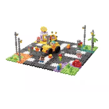 Žaislinis konstruktorius Marioinex Waffle mini Blocks - Street, 280 detalių