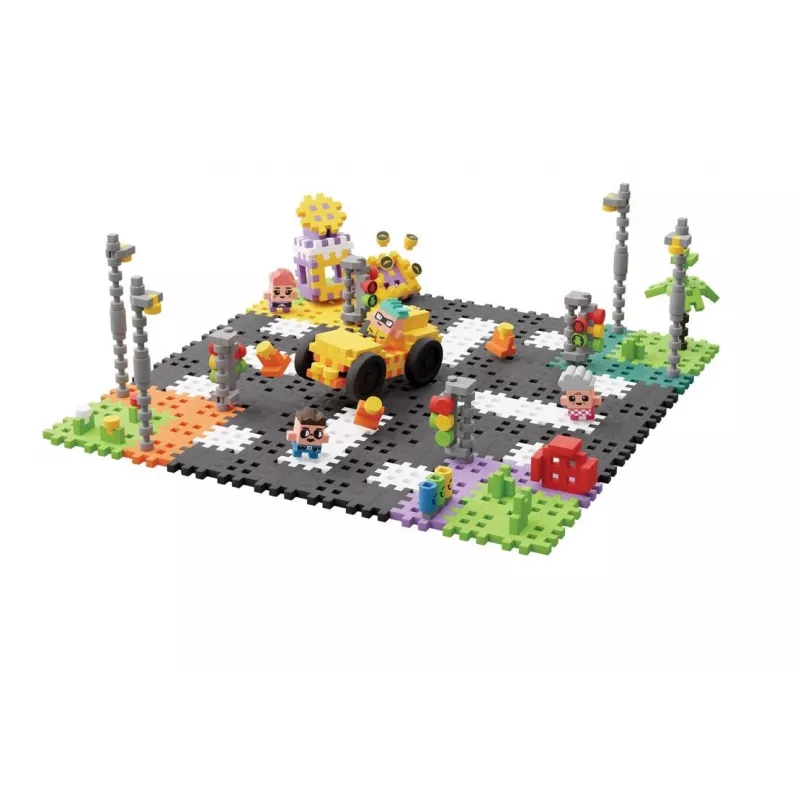 Žaislinis konstruktorius Marioinex Waffle mini Blocks - Street, 280 detalių