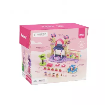 Žaislinis konstruktorius Marioinex Waffle Mini Blocks Princess — 280 dalių, įvairių spalvų, dėžė, amžius nuo 6 metų