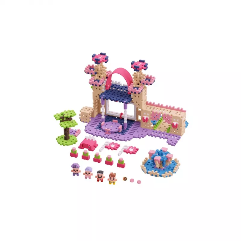 Žaislinis konstruktorius Marioinex Waffle Mini Blocks Princess — 280 dalių, įvairių spalvų, dėžė, amžius nuo 6 metų