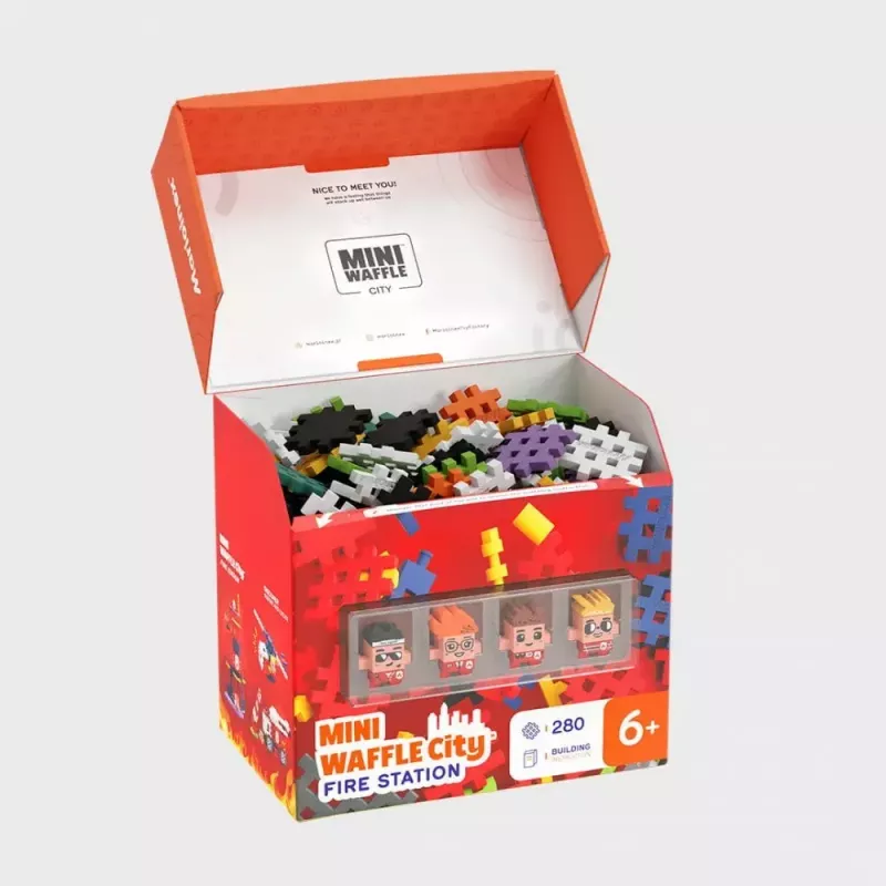 Žaislinis konstravimo rinkinys Marioinex Waffle Blocks Gaisrinė 280 dalių, modelis 906279