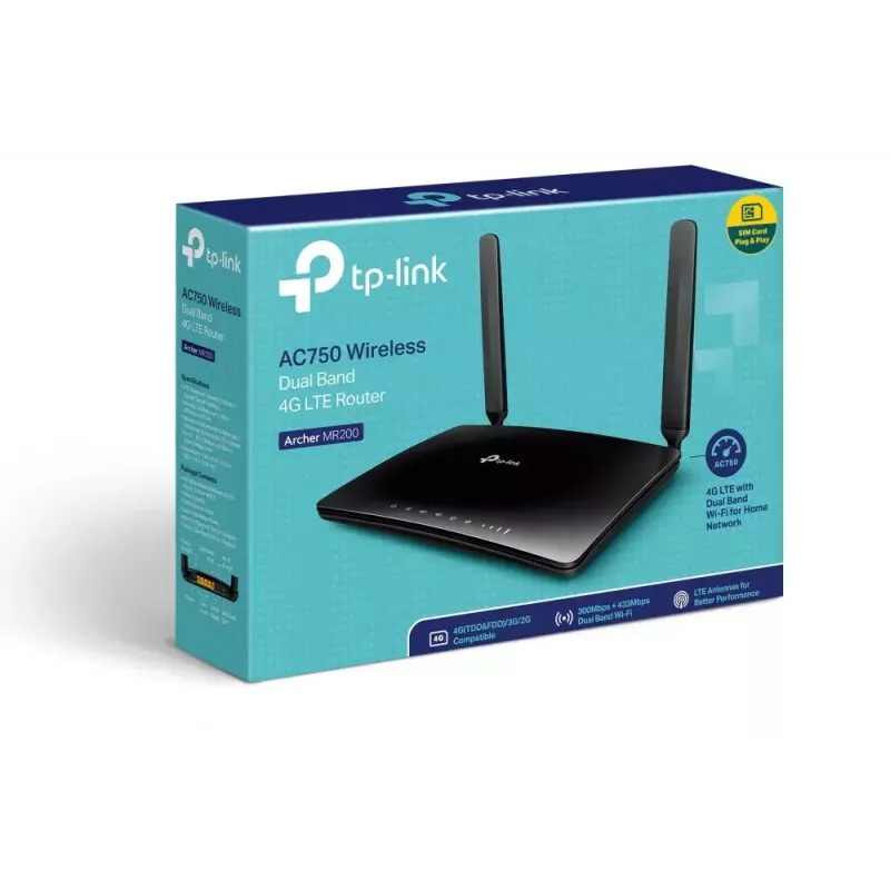 Maršrutizatorius TP-Link AC750 belaidis dviejų dažnių 4G LTE