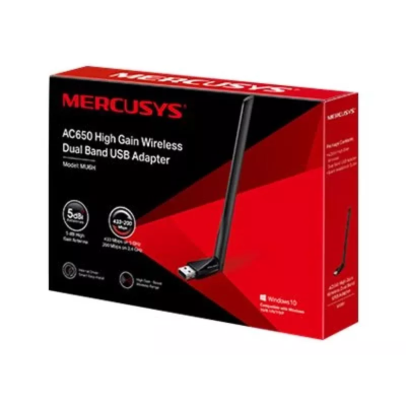 Mercusys AC650 High Gain belaidis dviejų dažnių juostų USB adapteris