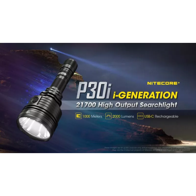 Nitecore P30i juodas rankinis LED žibintuvėlis