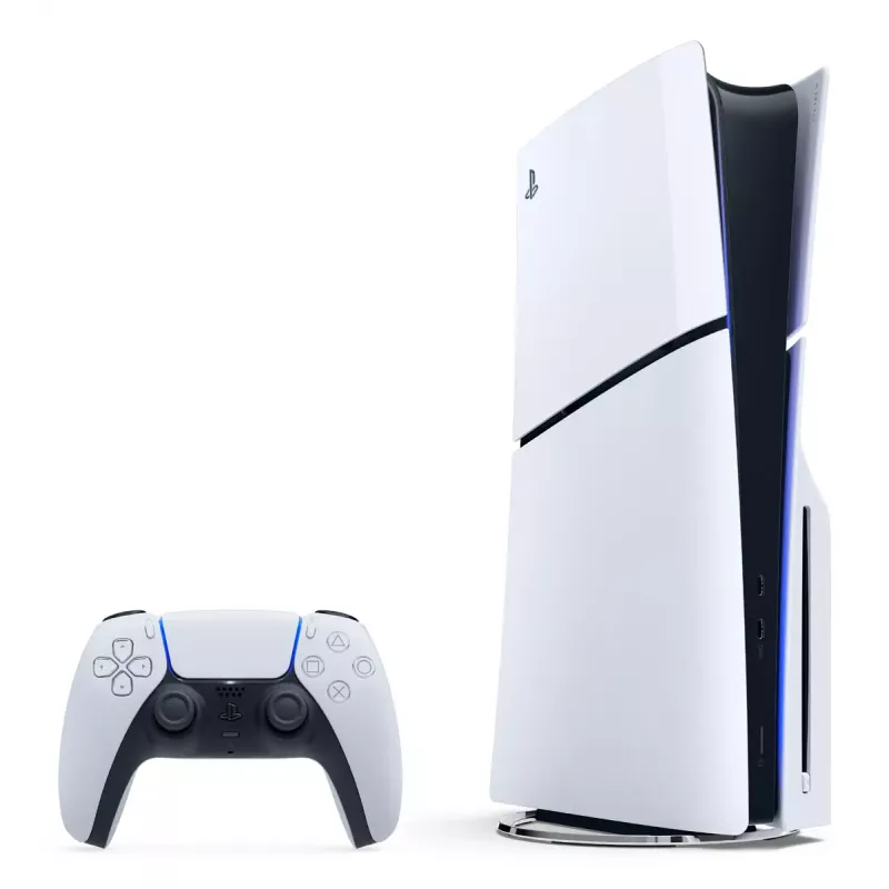 Žaidimų konsolė Sony PlayStation 5 plonas — 1 TB SSD, AMD Ryzen Zen 2 8 branduolių 3,5 GHz, AMD RDNA 2 10,3 TFLOPS, 8K HDR, paruošta VR, Bluetooth 5.1, Wi‑Fi, Gigabit Ethernet