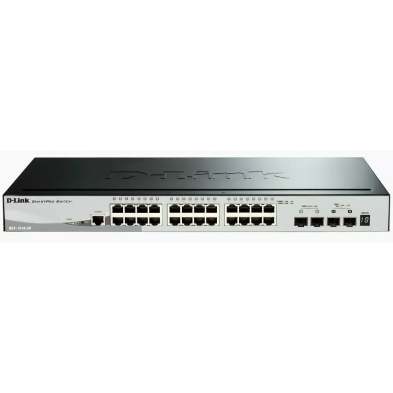 D-Link DGS-1510 valdomas L3 gigabitinis Ethernet komutatorius (10/100/1000) juodas