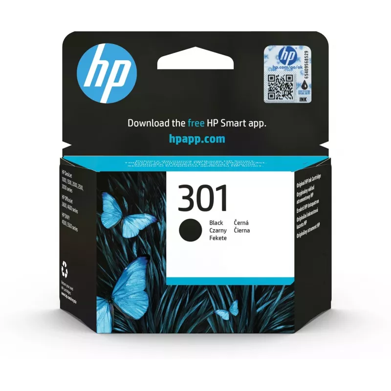 HP 301 Juoda Originali rašalo kasetė