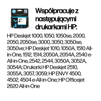 HP 301 Juoda Originali rašalo kasetė