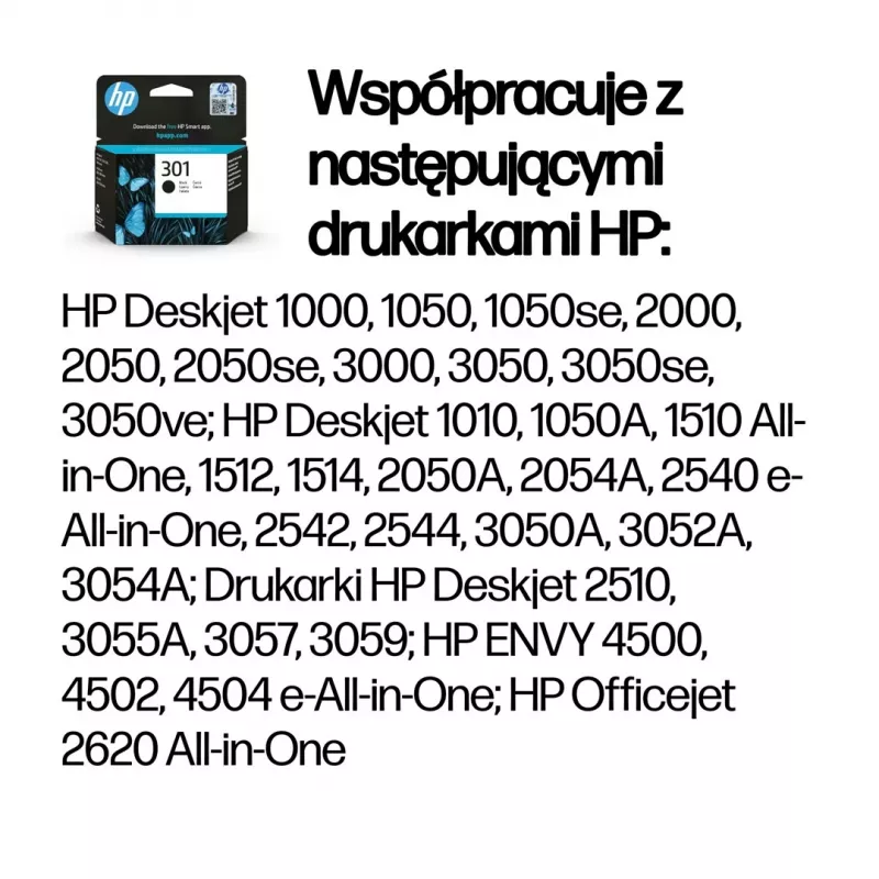 HP 301 Juoda Originali rašalo kasetė