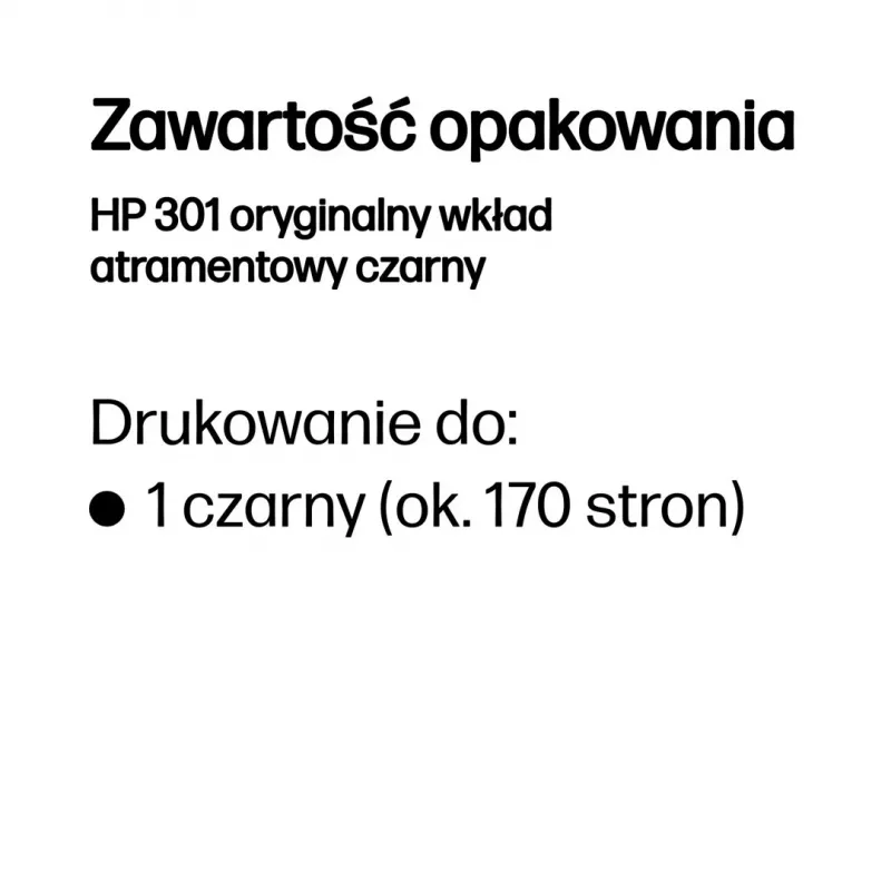 HP 301 Juoda Originali rašalo kasetė