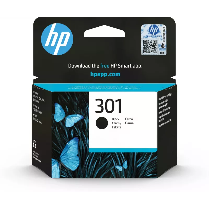 HP 301 Originali rašalinė kasetė juoda standartinės talpos 3 ml