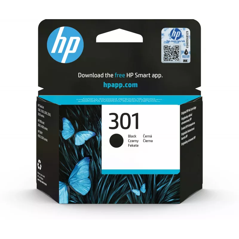 HP 301 Originali rašalinė kasetė juoda standartinės talpos 3 ml