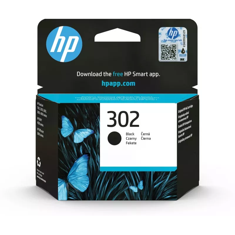 HP 302 Juoda Originali rašalo kasetė