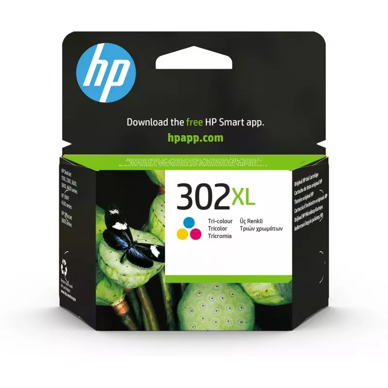 HP 302XL didelės talpos trijų spalvų Originali rašalo kasetė